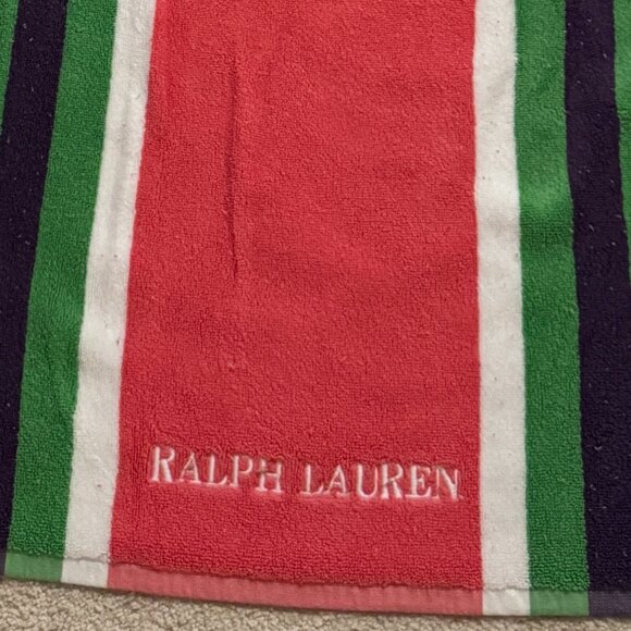 Set of 2 Ralph Lauren beach towels - pink and green - Picture 2 of 2